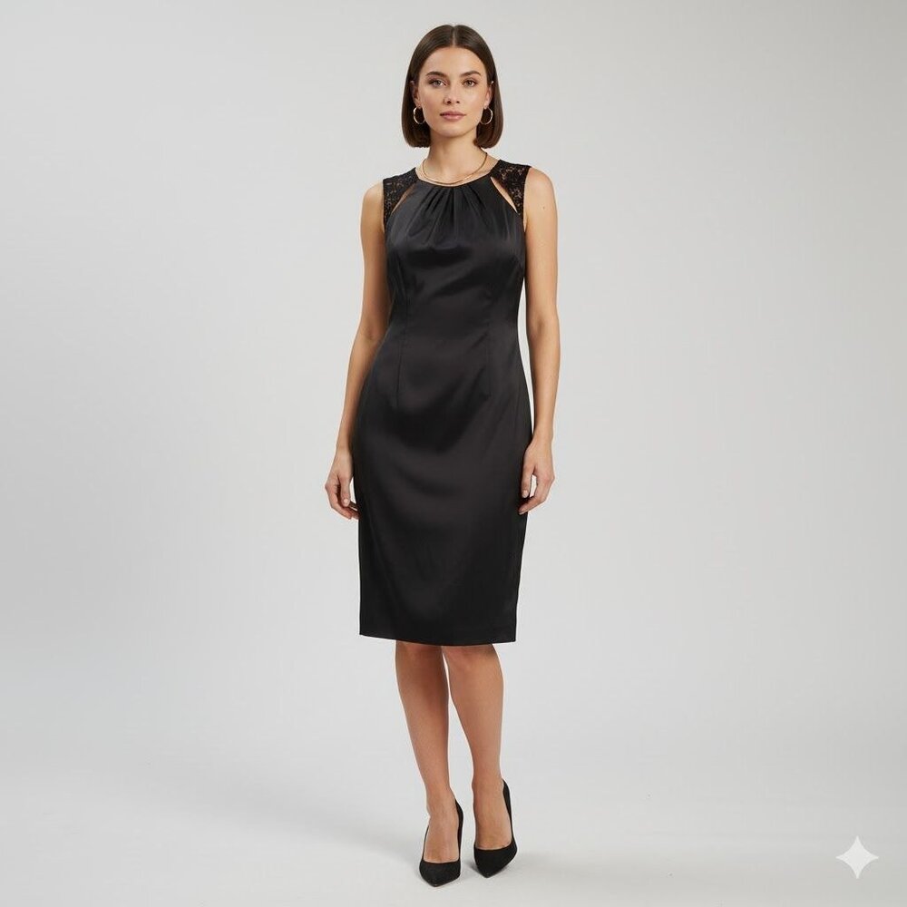 Black Sleeveless Cocktail Dress Impression‎ Bridal Size 10 Party Romantic Glam